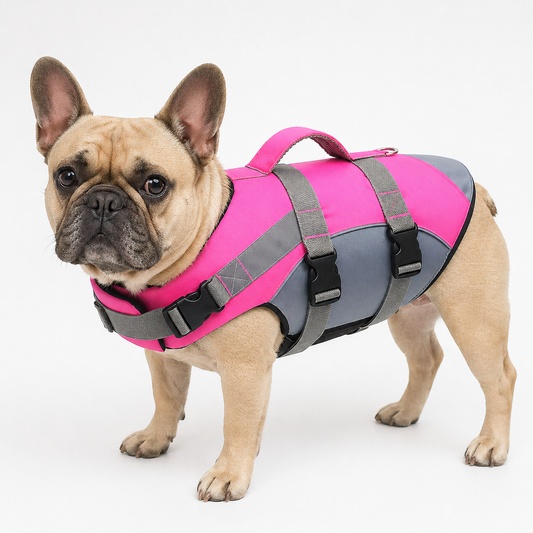 Frenchie Swim Jacket – Reflective Adjustable Summer Swim Vest