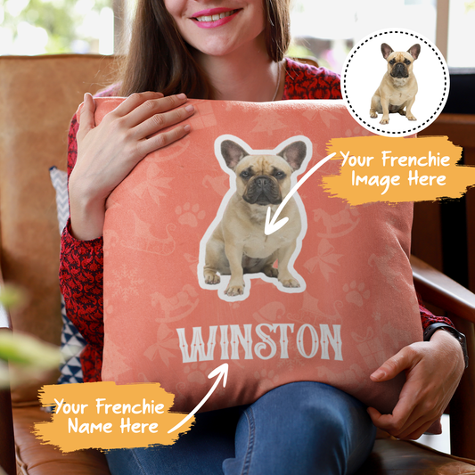 Custom Pillow with Frenchie Photo