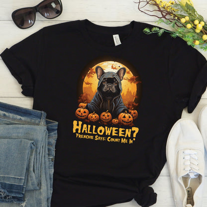Playful Frenchie Halloween - Unisex T-Shirt