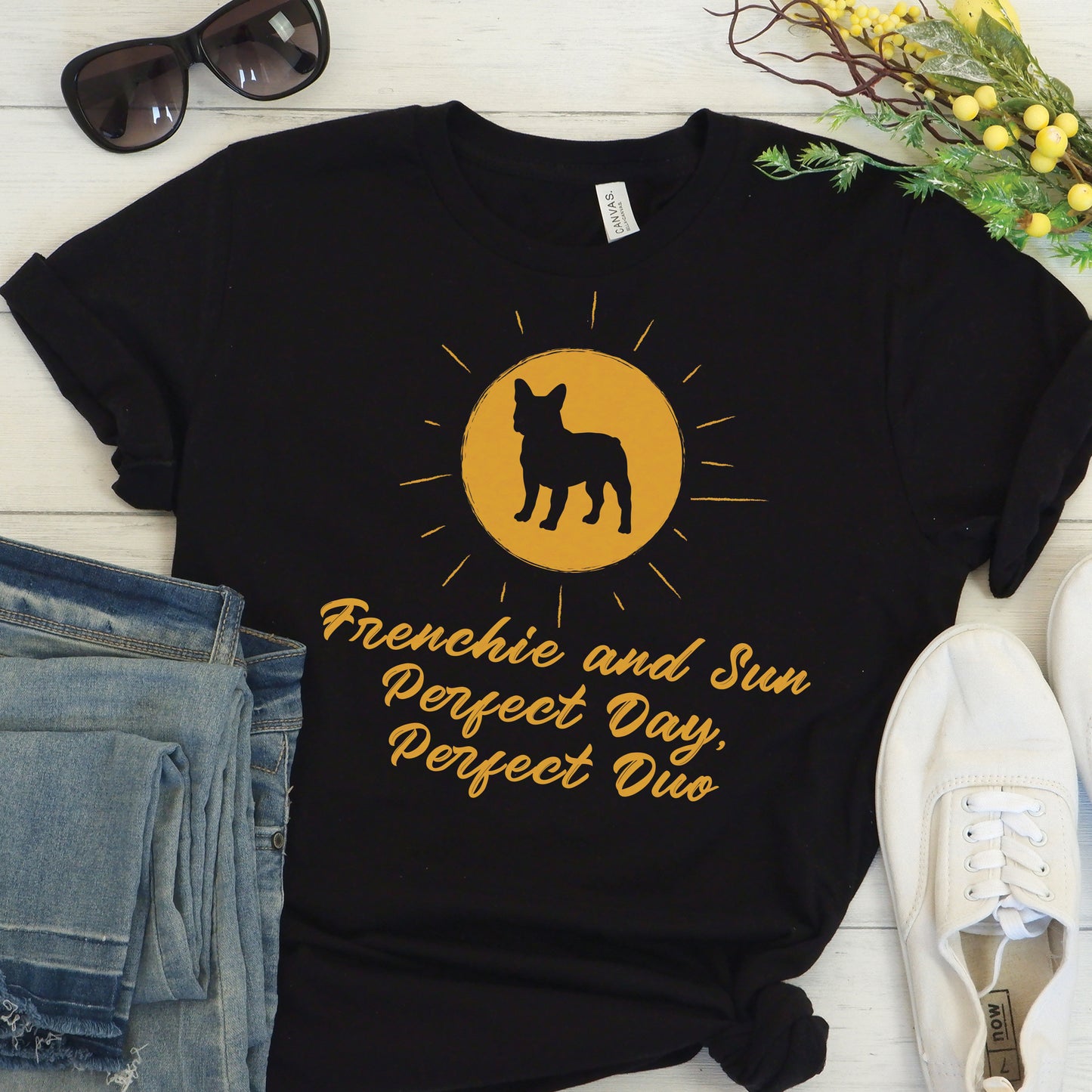 Frenchie and the sun - Unisex T-Shirt