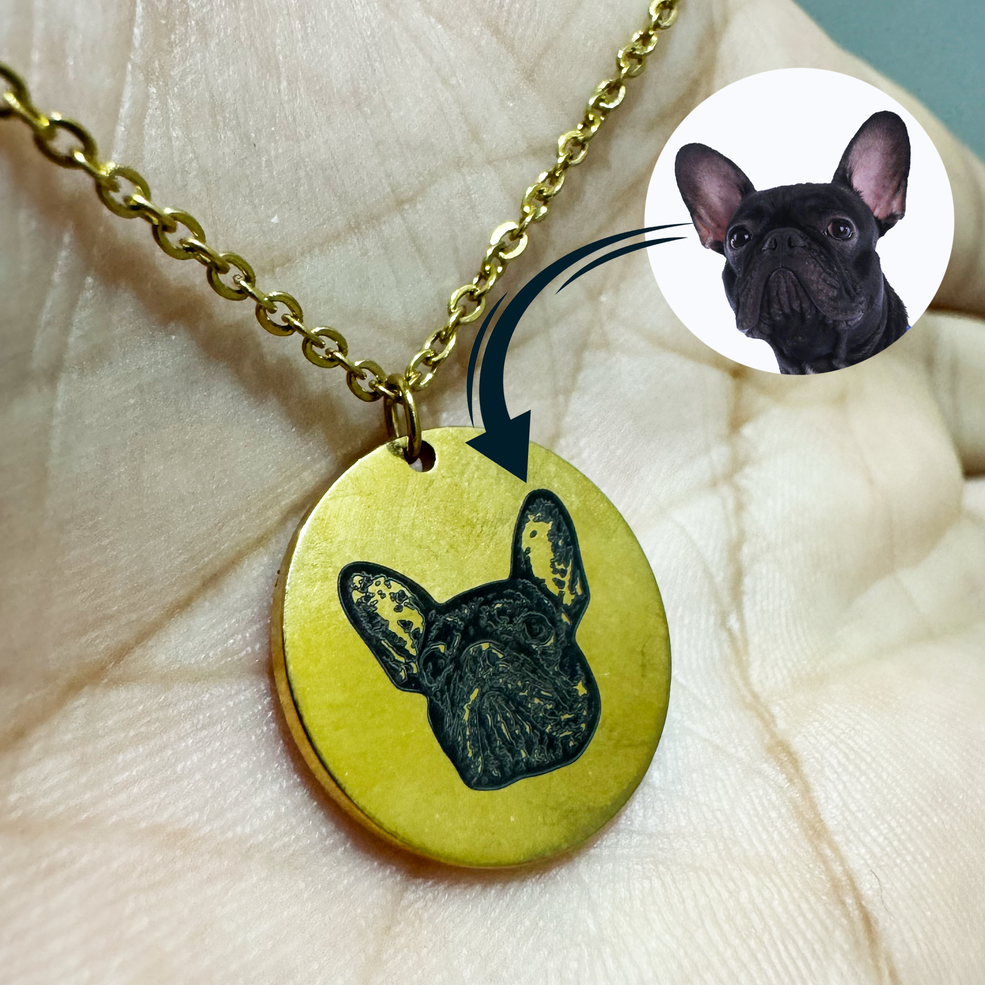 Customized Necklace Frenchie Pendant Alex Woo Pet Frenchie Charm