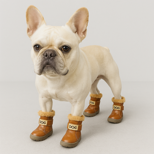 Zapatos cálidos FurStride para bulldog francés: suaves, duraderos y antideslizantes