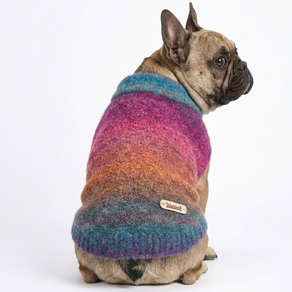 Fluffy Frenchie Sweater Premium Turtleneck Pullover for French Bulldogs