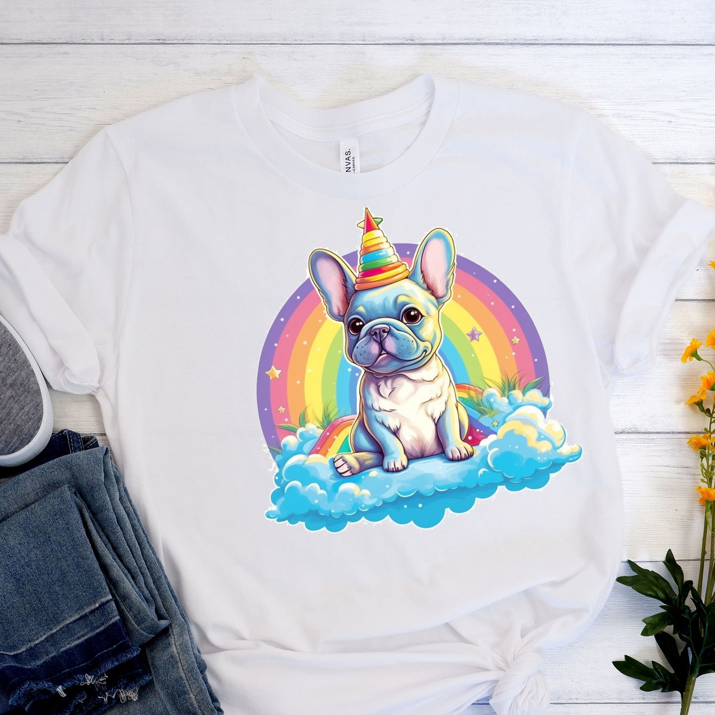 Unicorn Frenchie T-Shirt - Merging Mystical Magic with Canine Charm