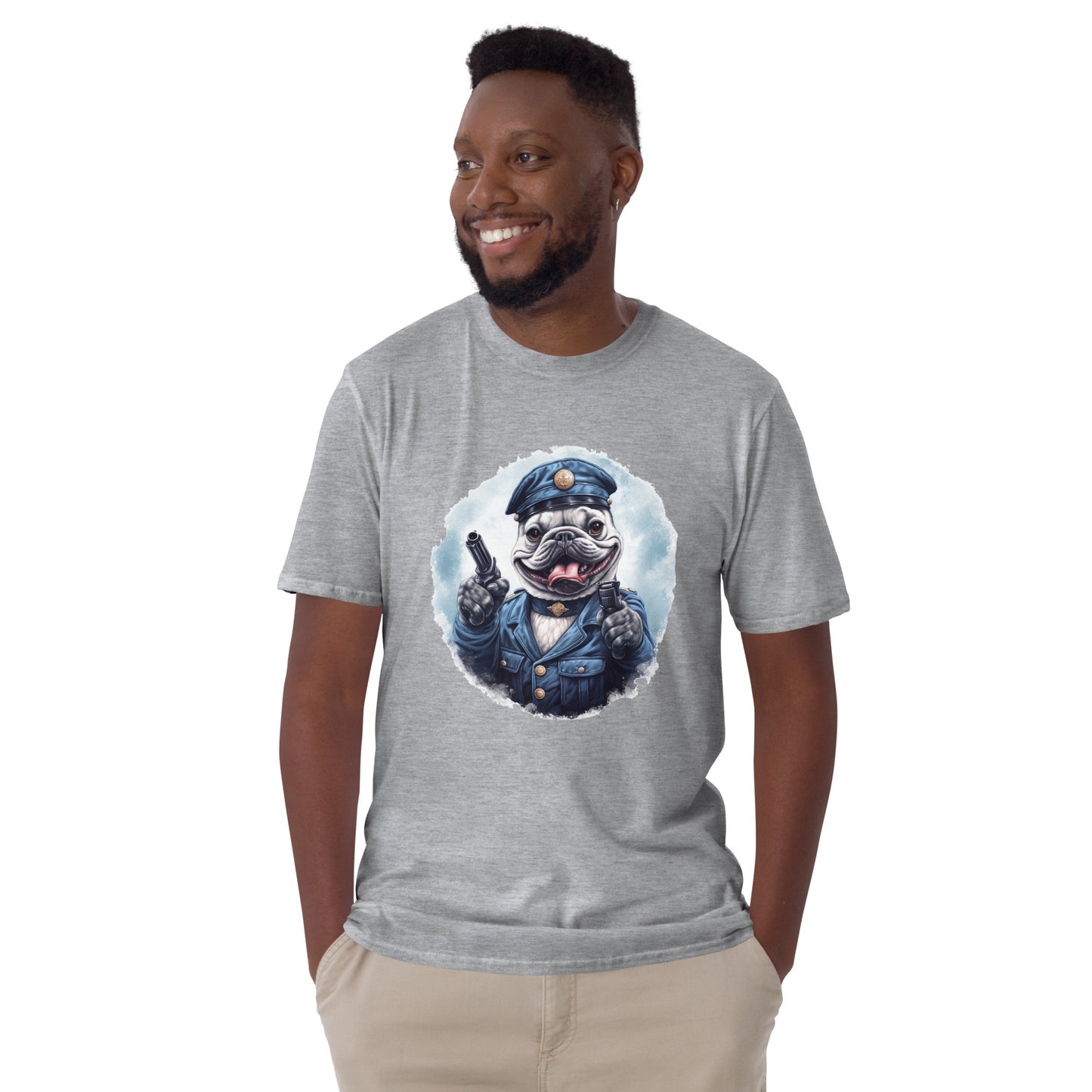 Policeman Frenchie T-Shirt - Mixing Law Enforcement with Canine Charm