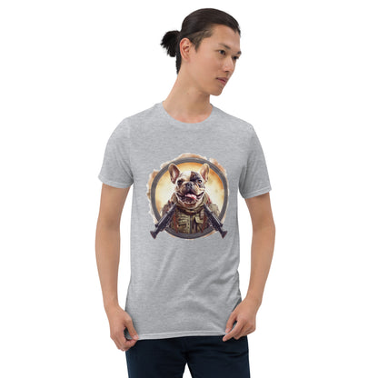 Soldier Frenchie T-Shirt - Combining Force Honor with Canine Charm