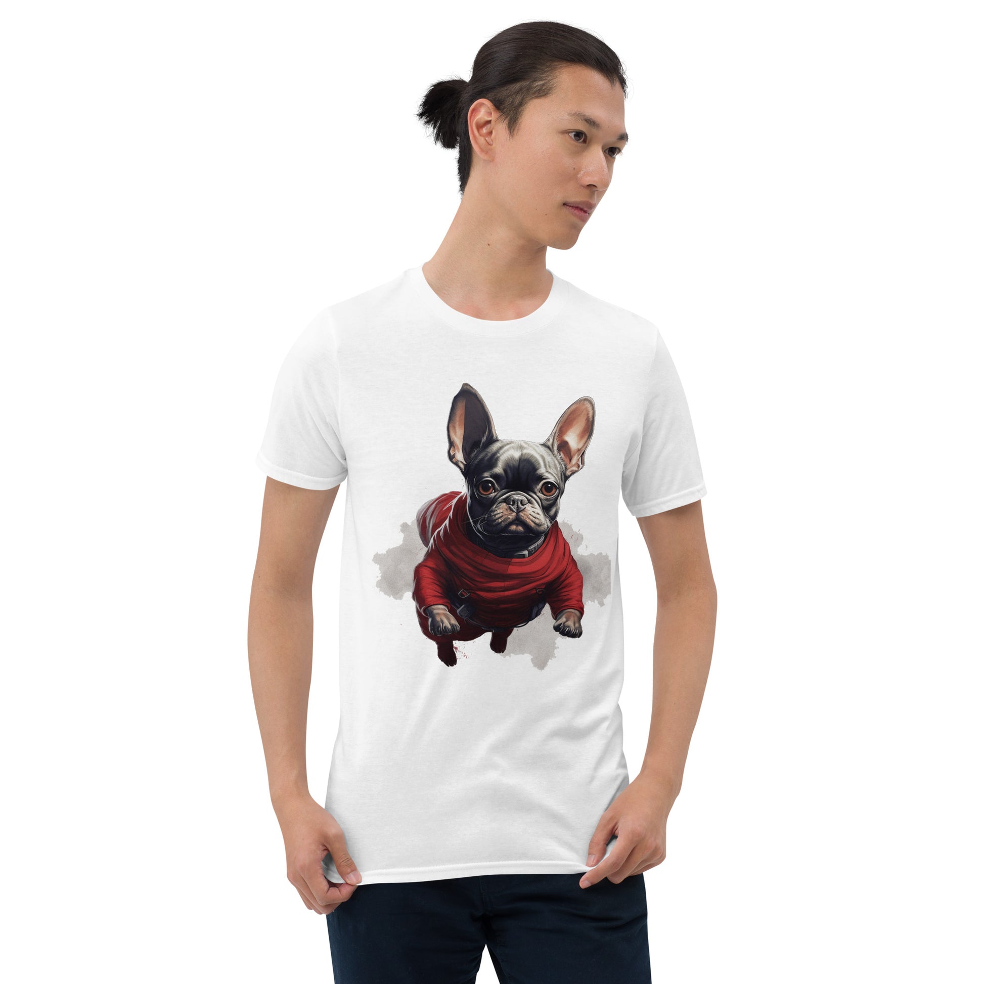 Stylish Frenchie Short-Sleeve Unisex T-Shirt - Casual Canine Couture for Dog Lovers