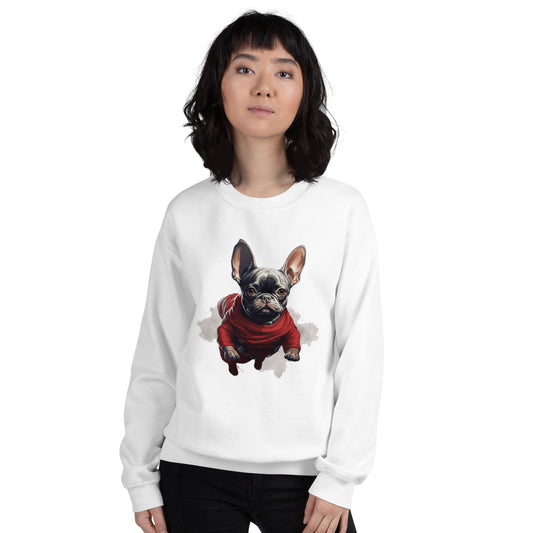 Frenchie Charm Unisex Sweatshirt: Warm and Trendy Wear for Dog Lovers