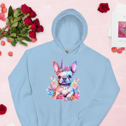 Unicorn-Inspired Frenchie Unisex Heavy Blend Hoodie - A Magical Choice for Style-Conscious Pet Lovers