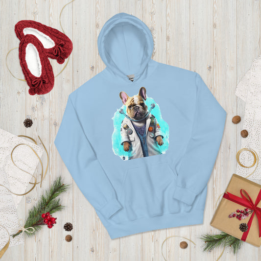 Doctor Frenchie Unisex Heavy Blend Hoodie - A Heartwarming Choice for Pet Lovers and Medical Enthusiasts