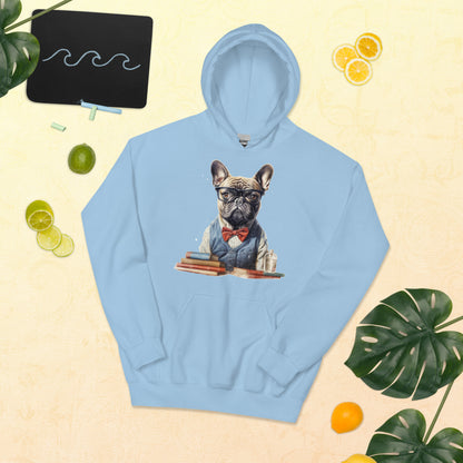 Professor Frenchie Unisex Heavy Blend Hoodie - A Smart Choice for Pet Lovers and Academia Enthusiasts