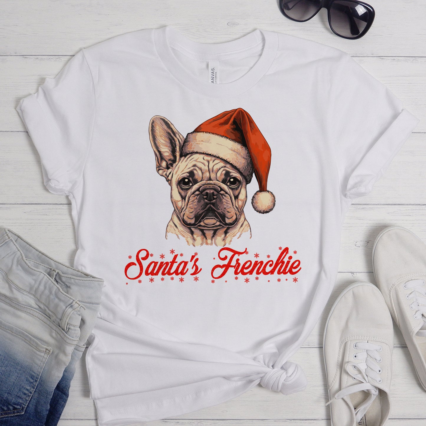 Santa's frenchie - Unisex T-Shirt