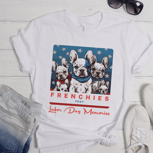 French Bulldog Love meets Labor Day Fun - Unisex T-Shirt