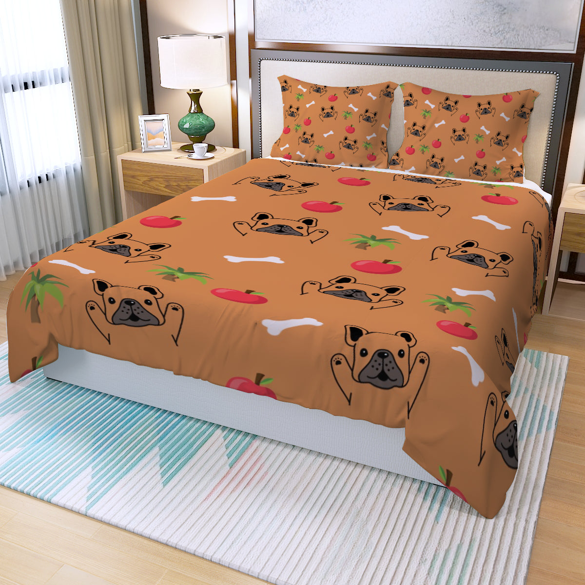 LUCY - Three Piece Duvet Cover Set - Frenchie Bulldog Shop