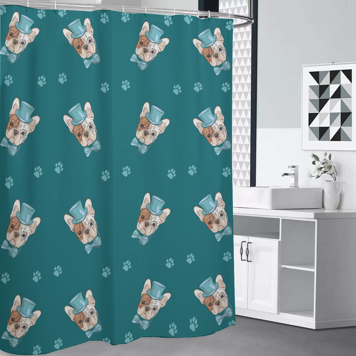 JASPER - Shower Curtains - Frenchie Bulldog Shop
