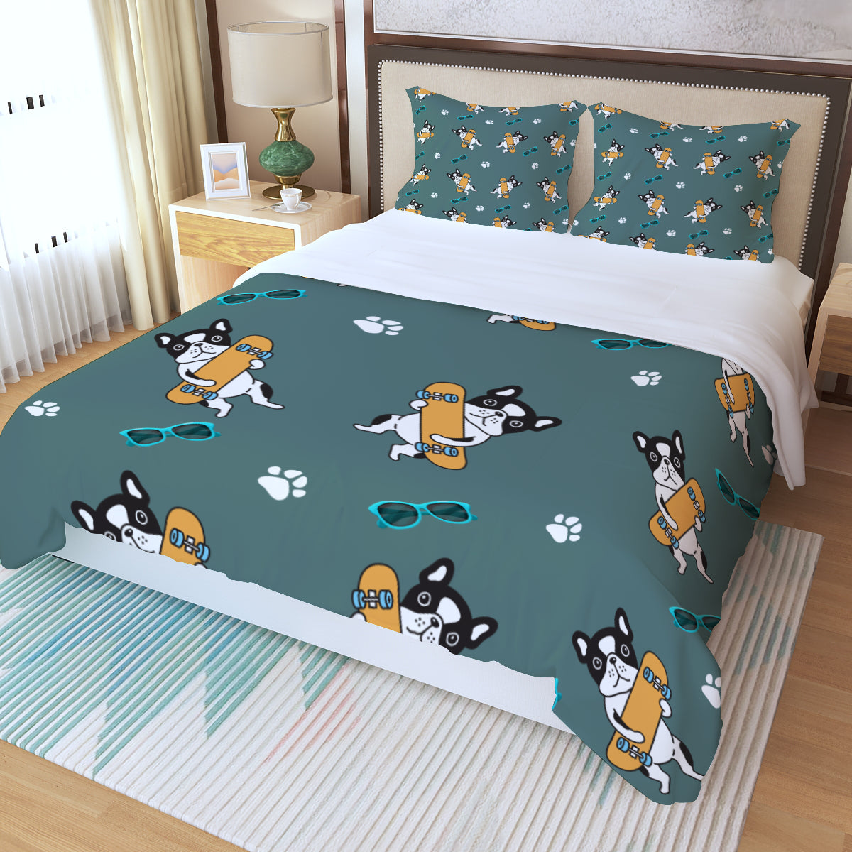 LACEY - Three Piece Duvet Cover Set - Frenchie Bulldog Shop