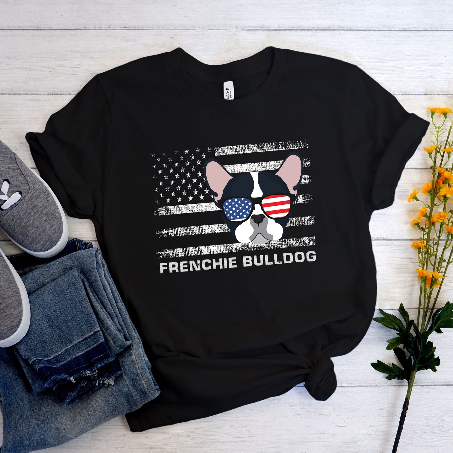 Flag Frenchie - Unisex T-Shirt - Frenchie Bulldog Shop