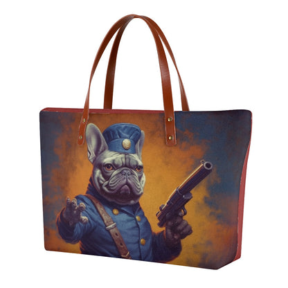 Policeman Frenchie Women's Tote Bag - Courageous and Ample Carryall for Frenchie Enthusiasts