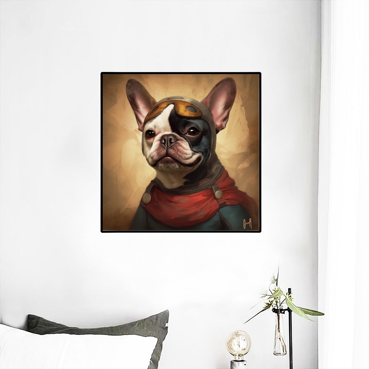 Enchanting Frenchie-Themed Wall Mural