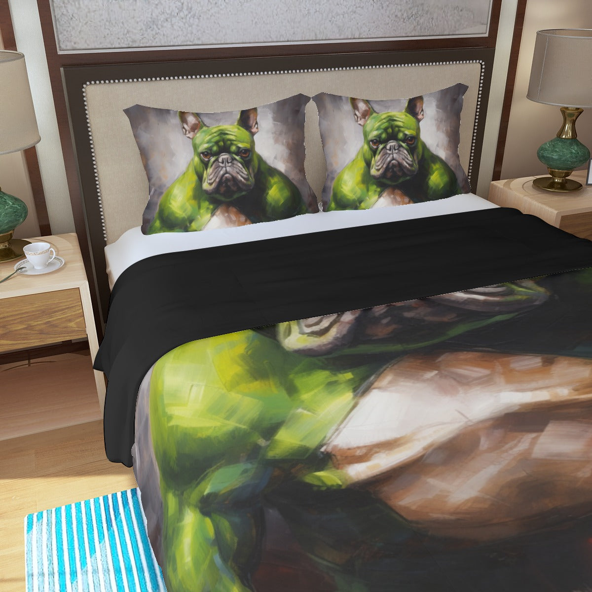 Powerful Frenchie Duvet Cover Set - Embrace Bravery Comfort