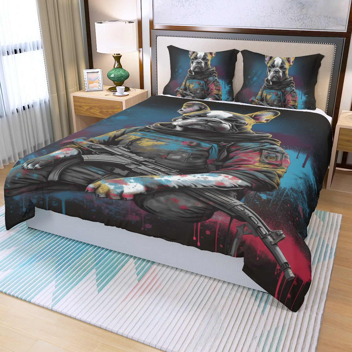 Powerful Frenchie Duvet Cover Set - Sleep with Strength