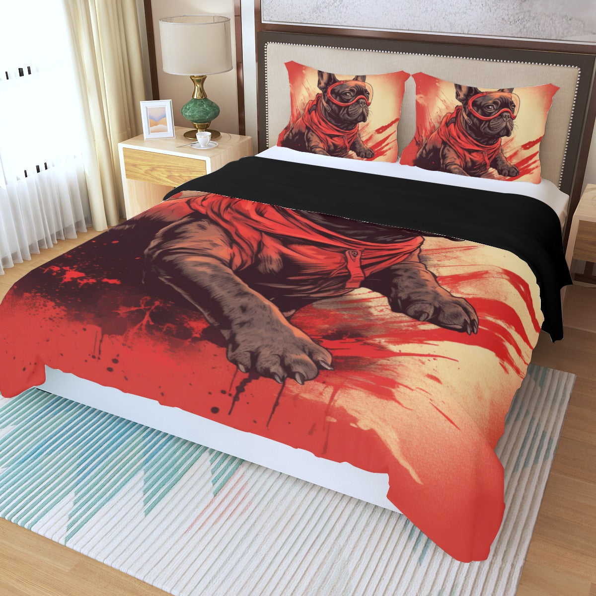 Daring Frenchie Duvet Cover Set - Rest with Courage
