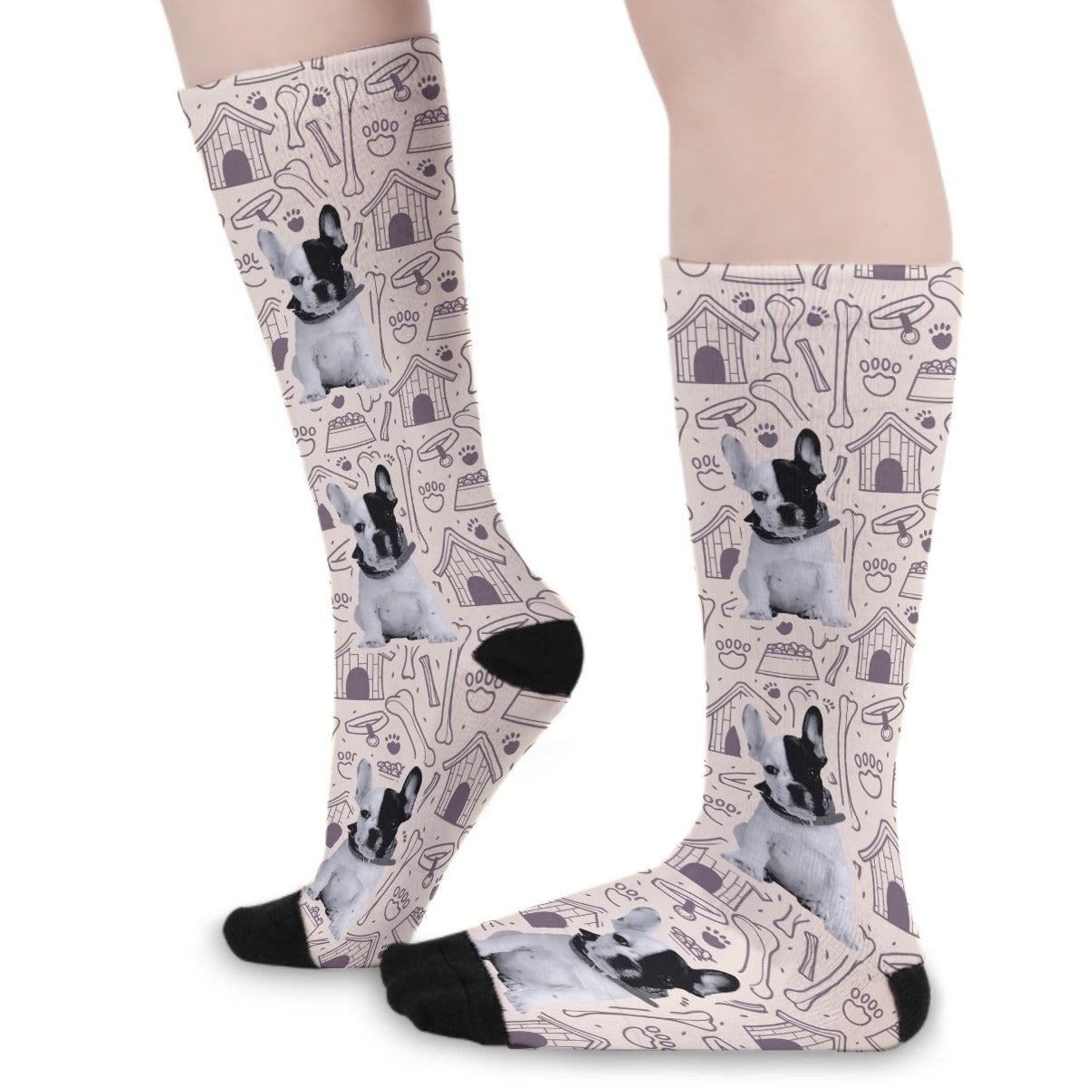 Custom socks  with Frenchie Photo