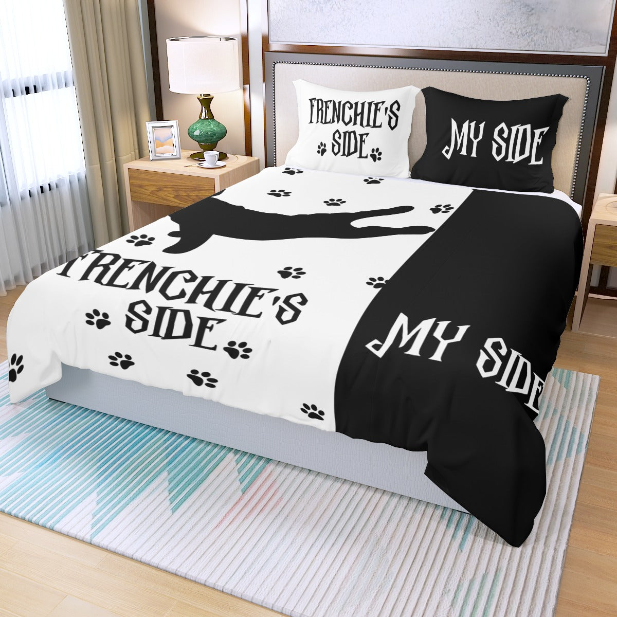 Frenchie's Side 3-Piece Duvet Cover Set