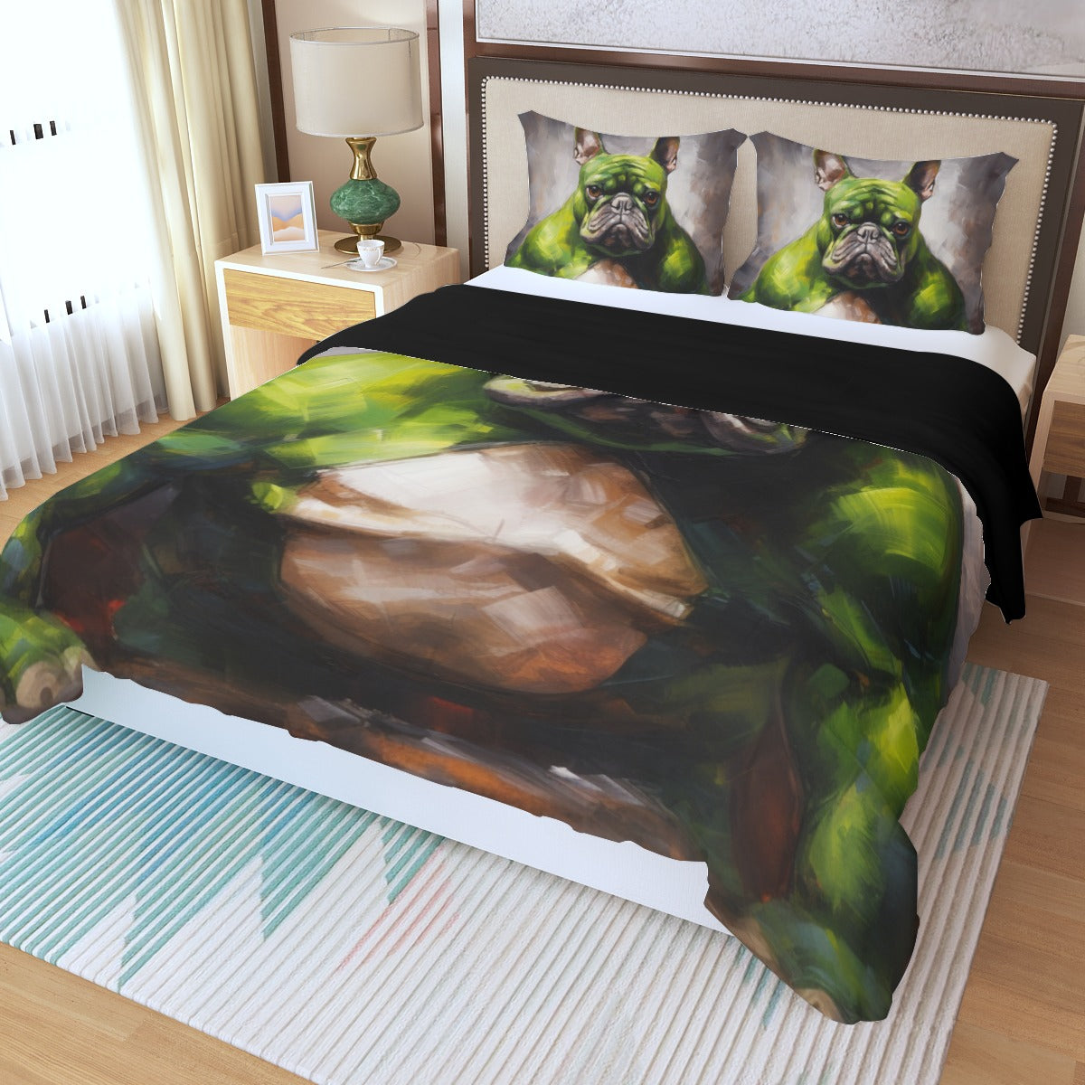 Powerful Frenchie Duvet Cover Set - Embrace Bravery Comfort