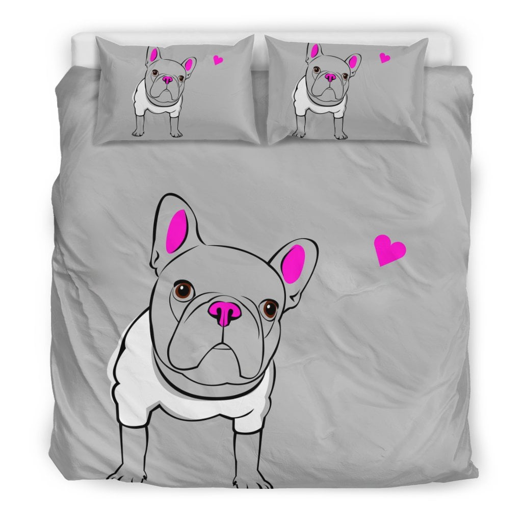 Frenchie in Love Bed Set - Bedding Set - Frenchie Bulldog Shop