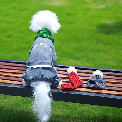 Christmas Knit Scarf for French Bulldog - Frenchie Shop