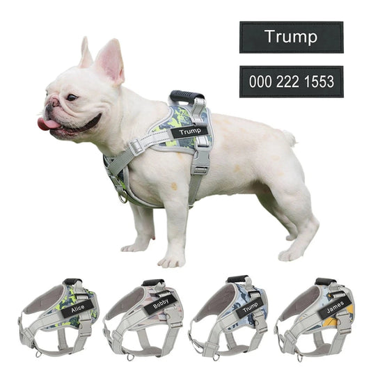 Frenchie Personalized Reflective Adjustable Harness