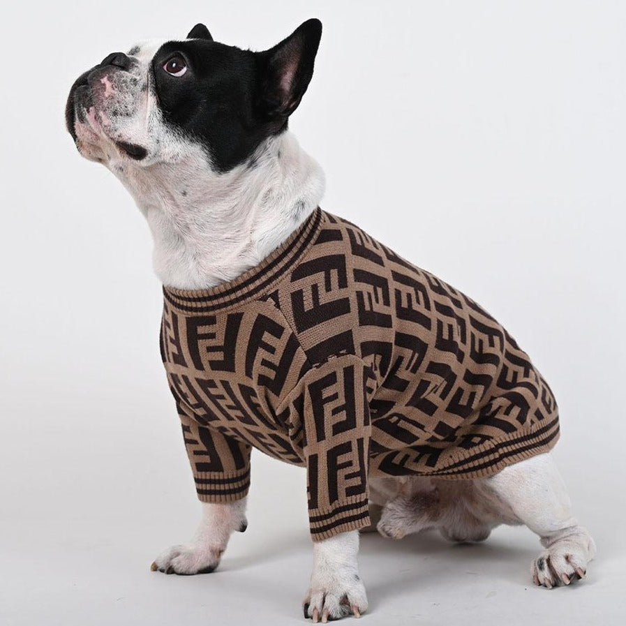 Pendi V2 - Luxury Warm Sweater for French Bulldog (WJ02) - Frenchie Bulldog Shop