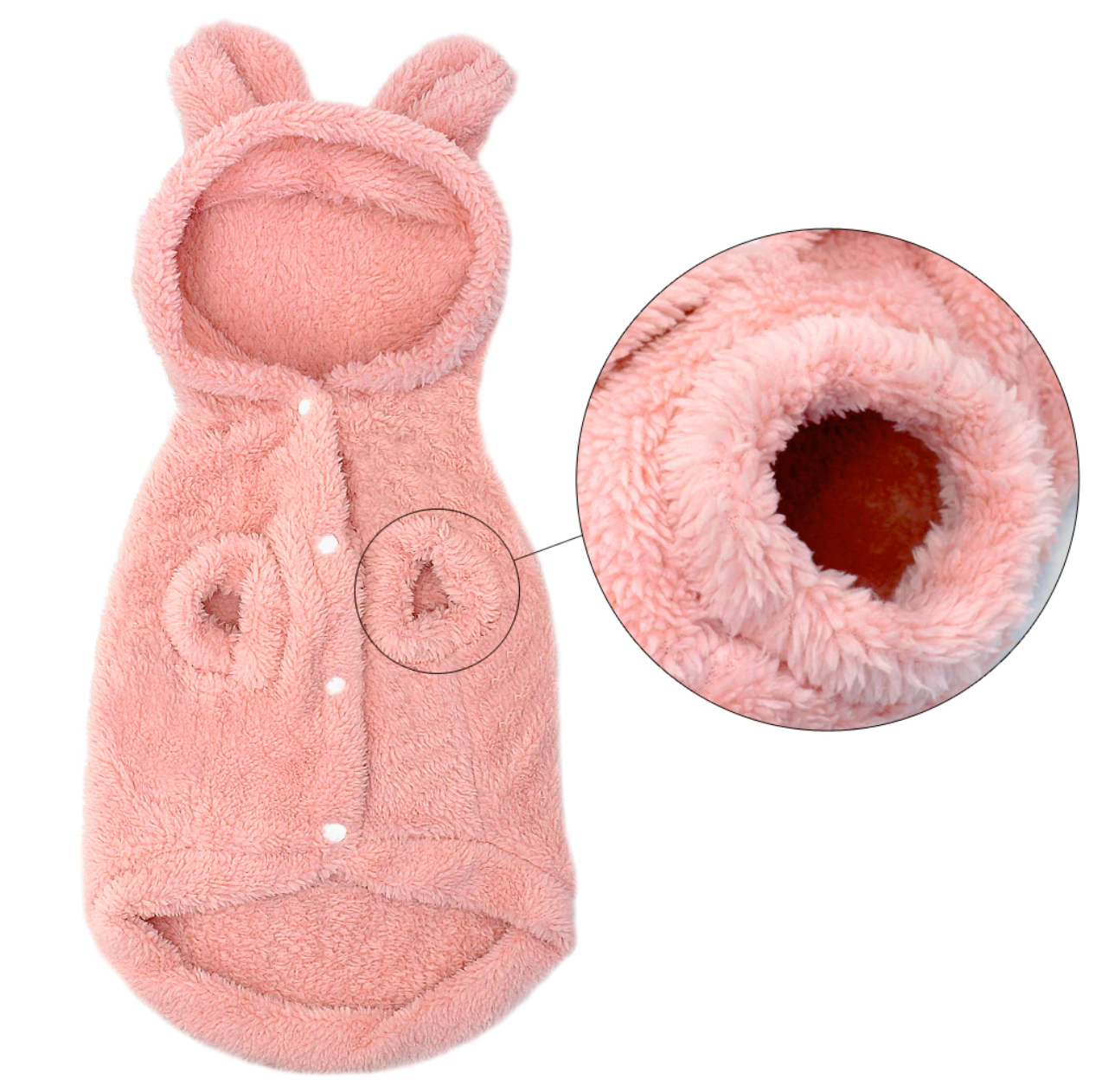 Fleece Bear Hoodie Pajamas Coat for French Bulldog