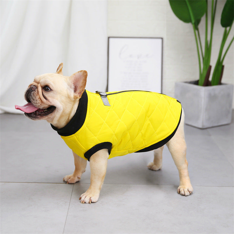 French Bulldog Quilted Vest with Leash Ring 