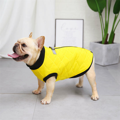 French Bulldog Quilted Vest with Leash Ring 