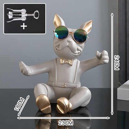 Frenchie Wine Opener Statue size