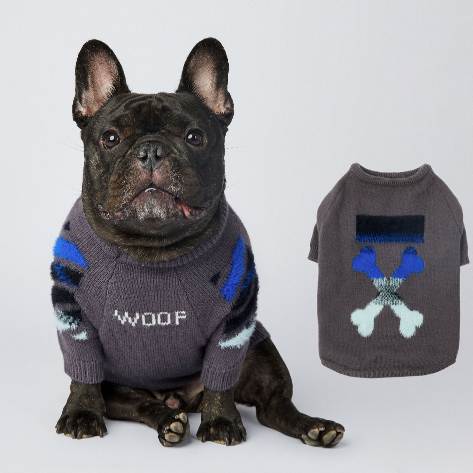Frenchie Woof Winter Sweater