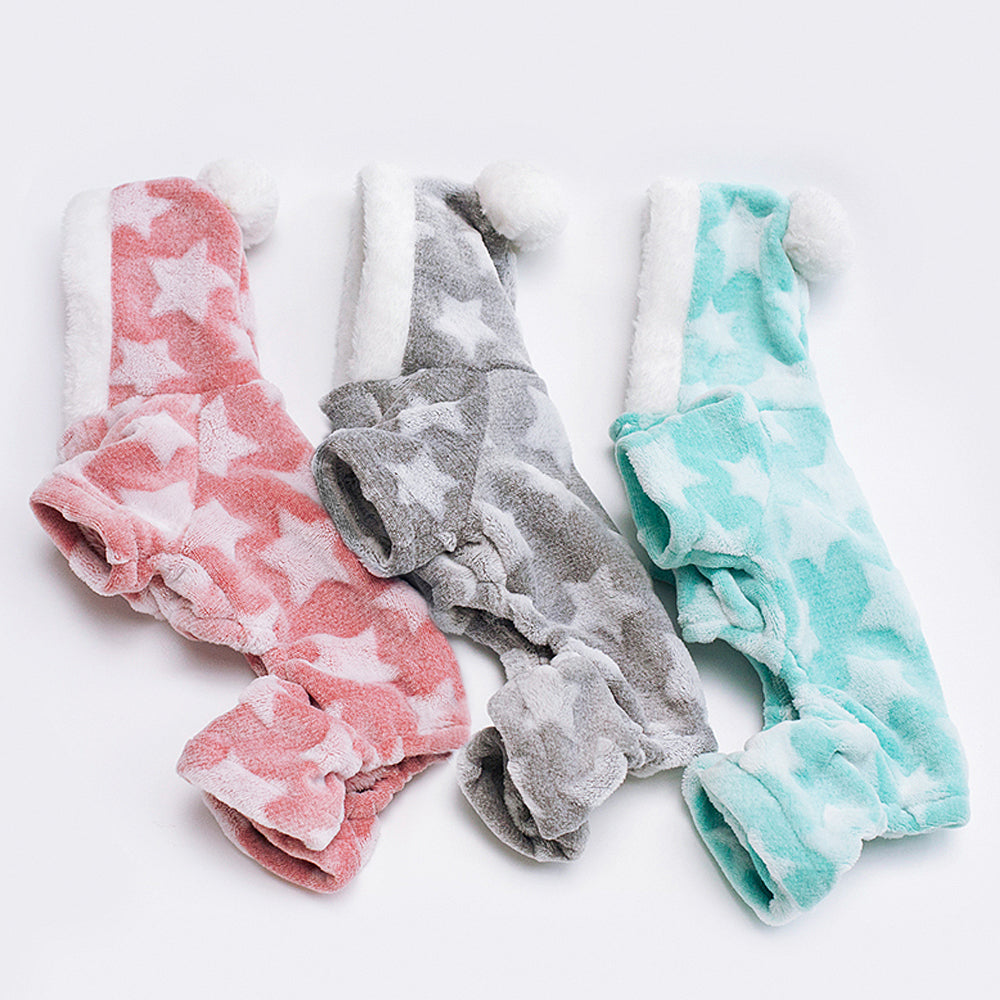 Frenchie in fluffy jumpsuit