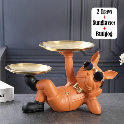 Frenchie tray holder statue