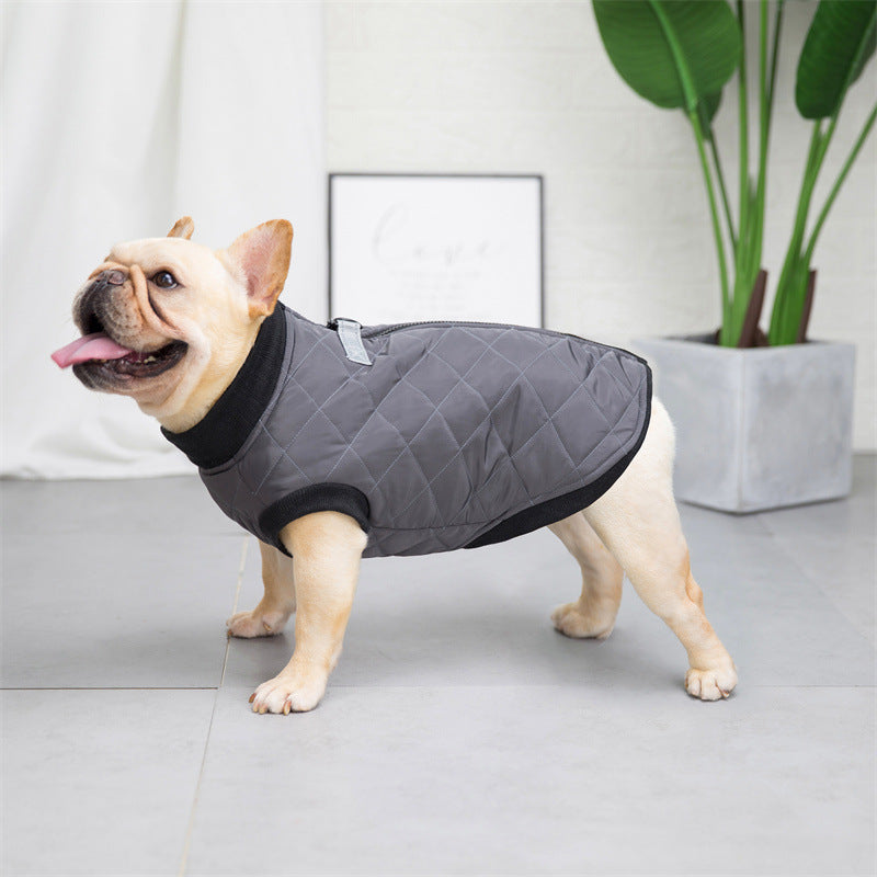 Quilted Vest with Leash Ring for French Bulldog (WJ14) - Frenchie Bulldog Shop