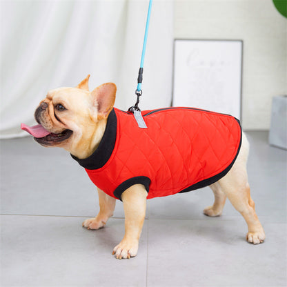 Quilted Vest with Leash Ring for French Bulldog