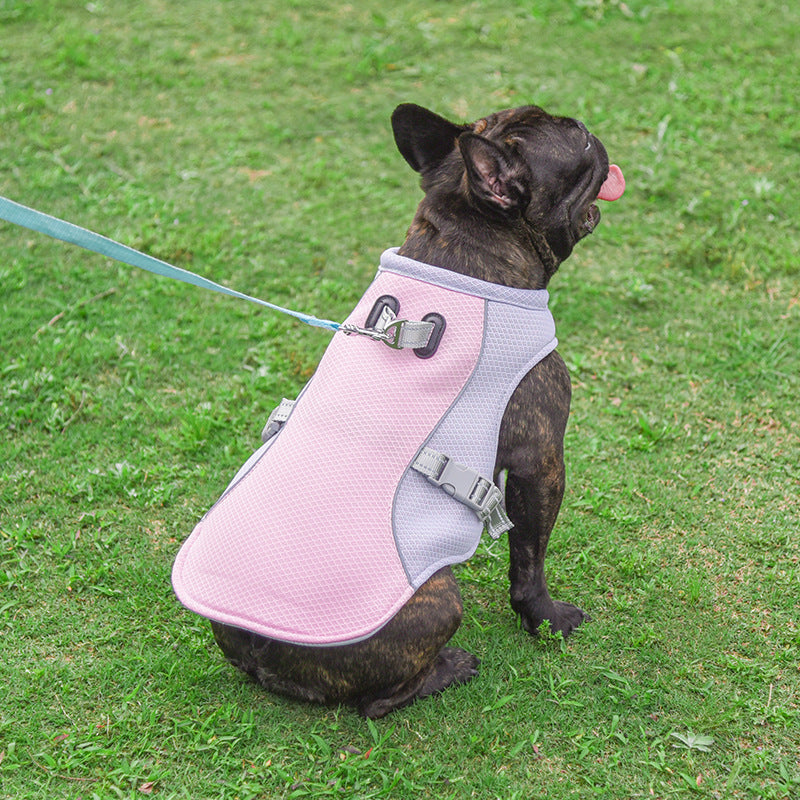 Reflective cooling vest for bulldogs