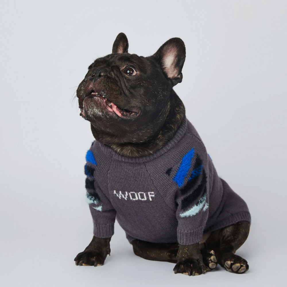 Frenchup™ - Frenchie Woof Winter Sweater V2 - Frenchie Bulldog Shop