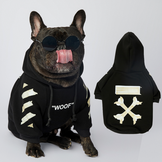 Frenchdot™ - French Bulldog Woof Hoodie V1 - Frenchie Bulldog Shop