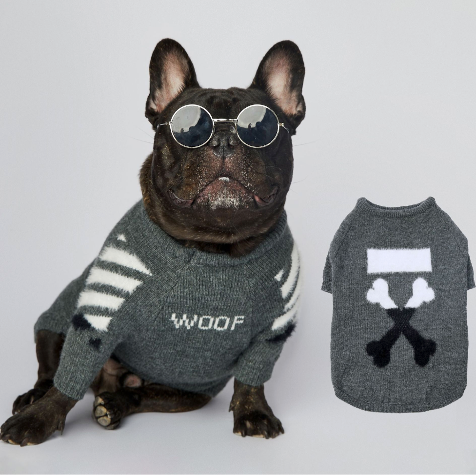 Frenchie Dog Sweater Charcoal