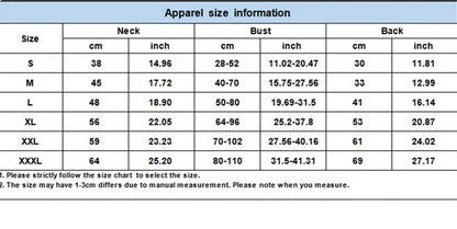 Warm Coat for frenchie size chart