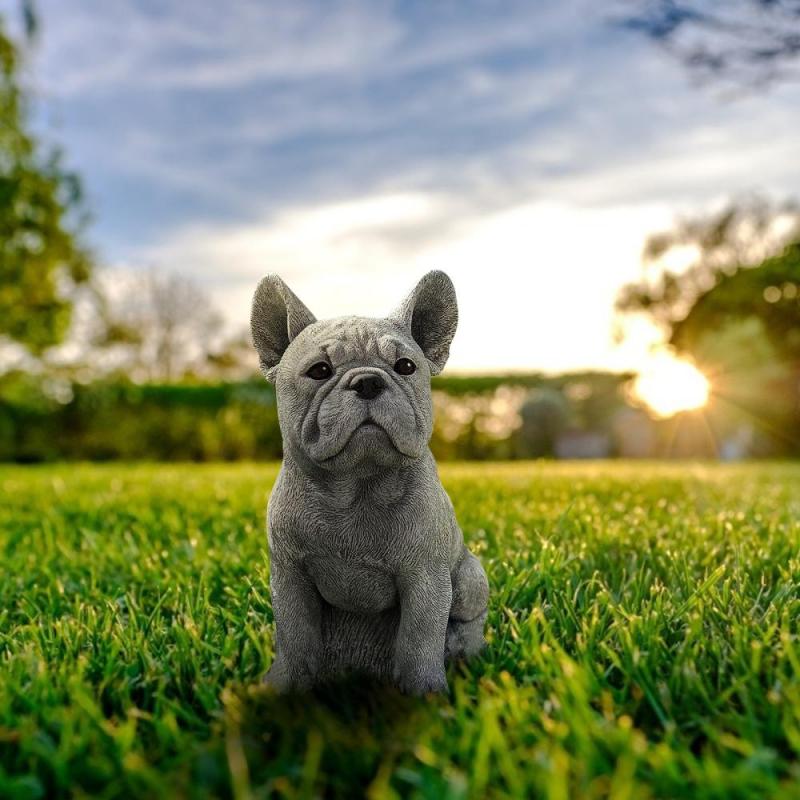 bulldog garden statue