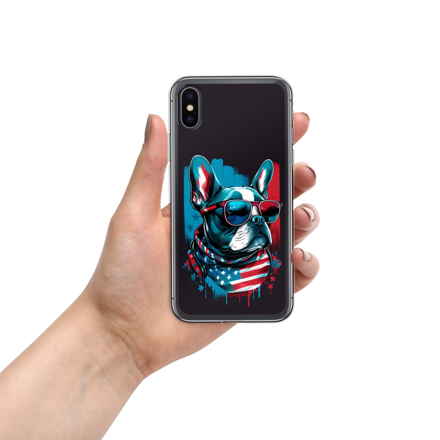 Frenchie USA Flag iPhone Case | Protective and Patriotic