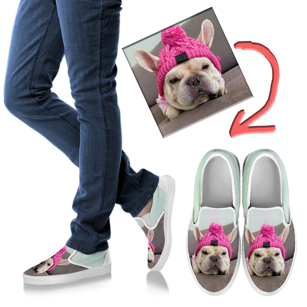 Custom Women's Slip Ons - Frenchie Bulldog Shop